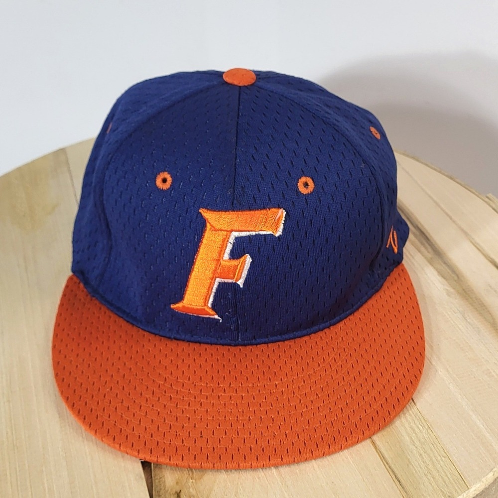 Zephyr Mens Florida Gators Fitted Mesh Baseball Hat Blue Orange Size S